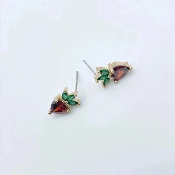 Petite Strawberries Stud Earrings - Picture 2 of 3